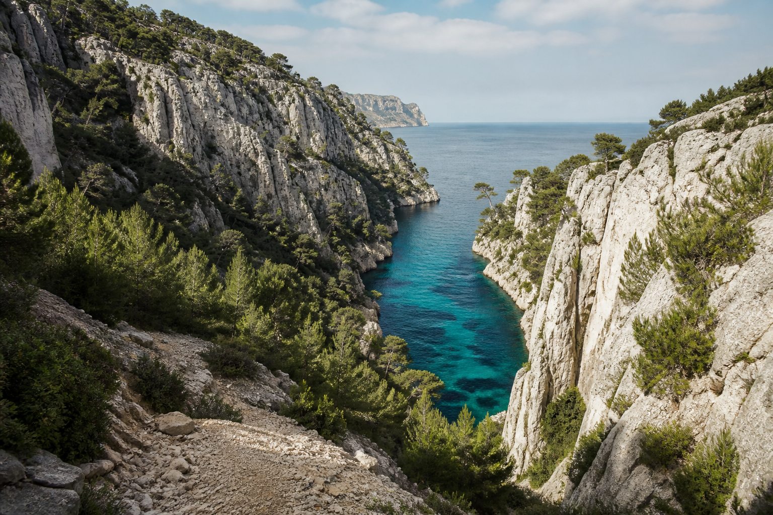 Sentier des calanques en Méditerranée